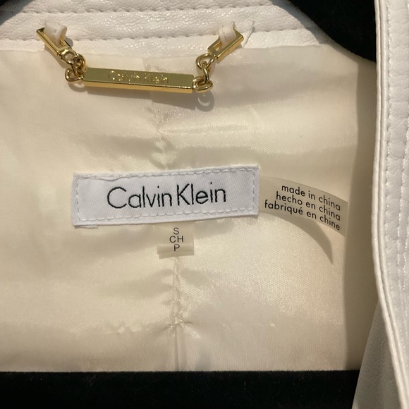 Calvin Klein White  Moto Jacket - Picture 3 of 7